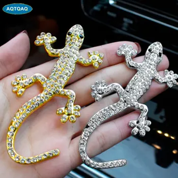 1pc Auto Metal Ikona Amblem 3D Gecko Gorski Kristal Prtljažniku Automobila Auto Logo Ljepljive Naljepnica Naljepnica Za Većinu Automobila