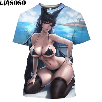 LIASOSO Ljeto Plaža Bikini Model, t-Shirt S 3D Ispis, Muška I Ženska t-shirt u stilu hip-hop, Funky Strast, Otaku, Majice Оверсайз, Muška Odjeća
