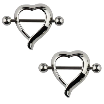 2 komada Od Nehrđajućeg Čelika Piercing Bradavica Žene Seksi Dama Oblik Srca Bradavice Barovi Prsten Nakit Piercing Tijelo Nakit